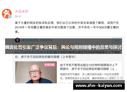 魏震处罚引发广泛争议背后：舆论与规则碰撞中的反思与探讨